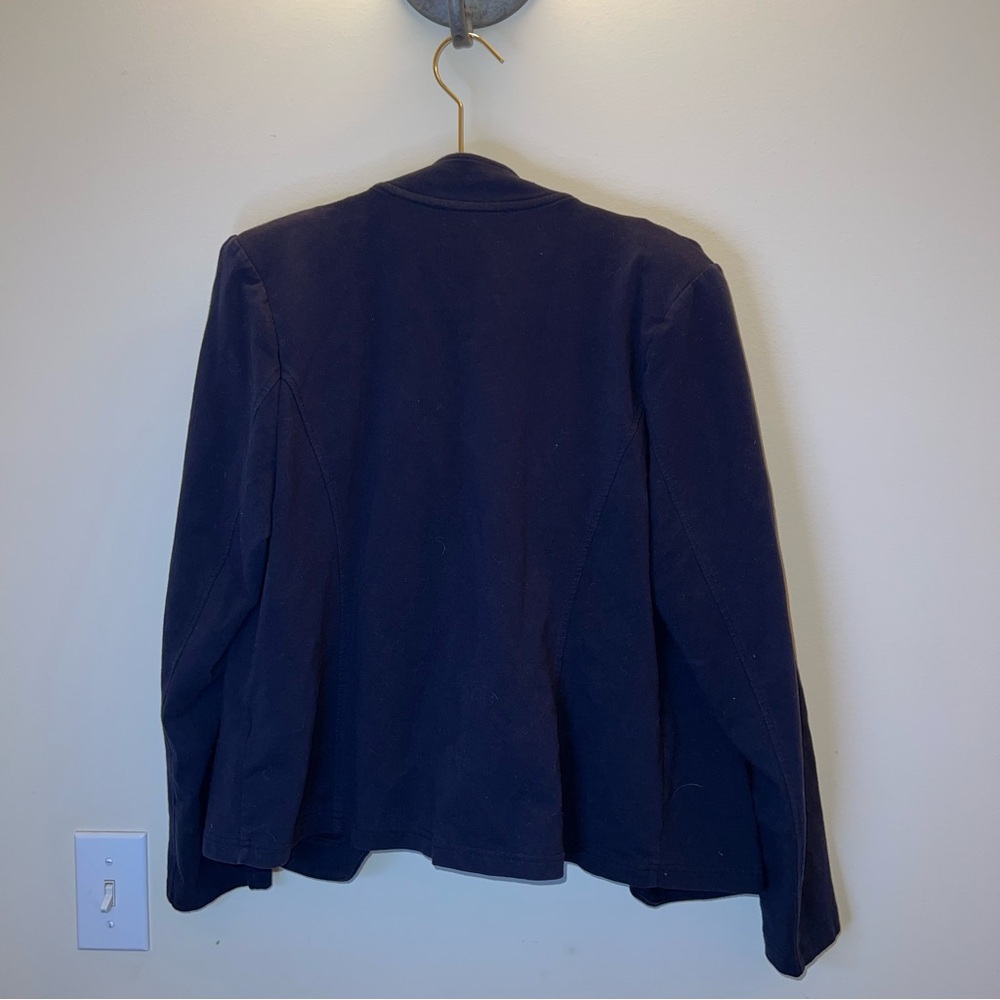 Tommy Hilfiger Navy Zip Front Jacket Gold Logo Details Size L - Picture 2 of 8